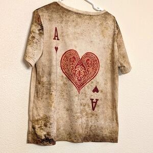 Tagless Ace of Hearts Women's T-Shirt Size XXL So Fun!